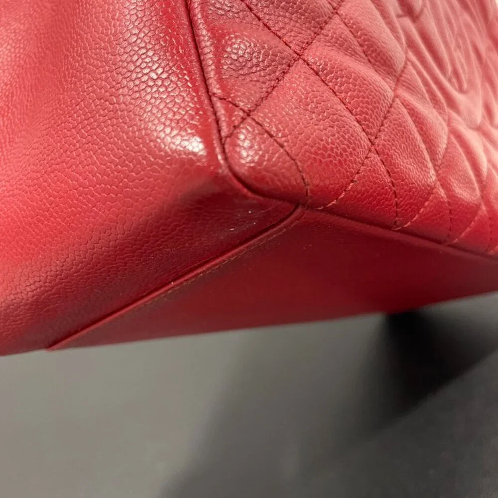 Chanel Caviar Quilted Grand Shopping Tote GST Red (JB1363)